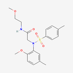molecular formula C20H26N2O5S B5145199 N~1~-(2-methoxyethyl)-N~2~-(2-methoxy-5-methylphenyl)-N~2~-[(4-methylphenyl)sulfonyl]glycinamide 
