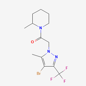 molecular formula C13H17BrF3N3O B5145220 1-{[4-bromo-5-methyl-3-(trifluoromethyl)-1H-pyrazol-1-yl]acetyl}-2-methylpiperidine 
