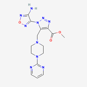 molecular formula C15H18N10O3 B5145296 methyl 1-(4-amino-1,2,5-oxadiazol-3-yl)-5-{[4-(2-pyrimidinyl)-1-piperazinyl]methyl}-1H-1,2,3-triazole-4-carboxylate 