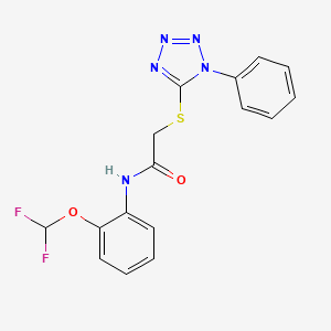 N-[2-(difluoromethoxy)phenyl]-2-[(1-phenyl-1H-tetrazol-5-yl)thio]acetamide