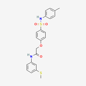 molecular formula C22H22N2O4S2 B5145329 2-(4-{[(4-methylphenyl)amino]sulfonyl}phenoxy)-N-[3-(methylthio)phenyl]acetamide 