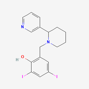 molecular formula C17H18I2N2O B5145358 2,4-diiodo-6-{[2-(3-pyridinyl)-1-piperidinyl]methyl}phenol 