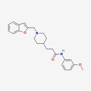 molecular formula C24H28N2O3 B5145365 3-[1-(1-benzofuran-2-ylmethyl)-4-piperidinyl]-N-(3-methoxyphenyl)propanamide 