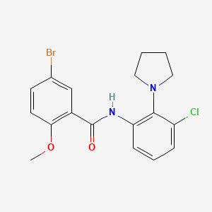 molecular formula C18H18BrClN2O2 B5145373 5-bromo-N-[3-chloro-2-(1-pyrrolidinyl)phenyl]-2-methoxybenzamide 