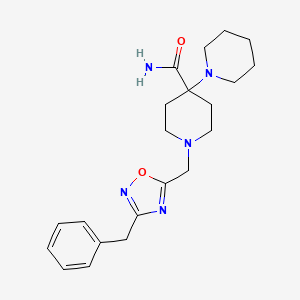 molecular formula C21H29N5O2 B5145396 1'-[(3-benzyl-1,2,4-oxadiazol-5-yl)methyl]-1,4'-bipiperidine-4'-carboxamide 