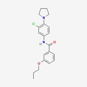 molecular formula C20H23ClN2O2 B5145430 N-[3-chloro-4-(1-pyrrolidinyl)phenyl]-3-propoxybenzamide 