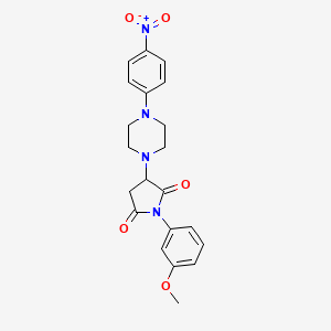 molecular formula C21H22N4O5 B5145432 1-(3-methoxyphenyl)-3-[4-(4-nitrophenyl)-1-piperazinyl]-2,5-pyrrolidinedione 