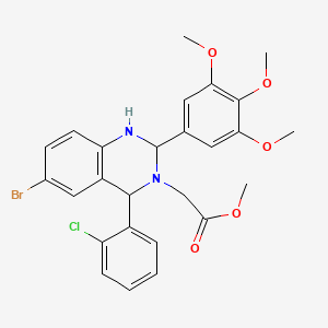 molecular formula C26H26BrClN2O5 B5145457 methyl [6-bromo-4-(2-chlorophenyl)-2-(3,4,5-trimethoxyphenyl)-1,4-dihydro-3(2H)-quinazolinyl]acetate 