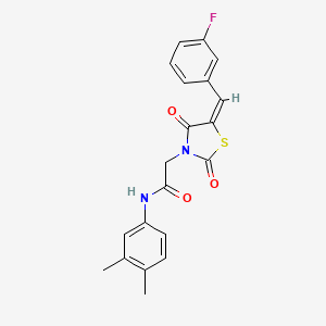 molecular formula C20H17FN2O3S B5145469 N-(3,4-dimethylphenyl)-2-[5-(3-fluorobenzylidene)-2,4-dioxo-1,3-thiazolidin-3-yl]acetamide 