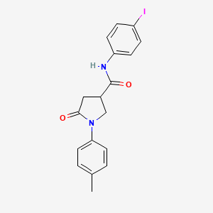 molecular formula C18H17IN2O2 B5145477 N-(4-iodophenyl)-1-(4-methylphenyl)-5-oxo-3-pyrrolidinecarboxamide 
