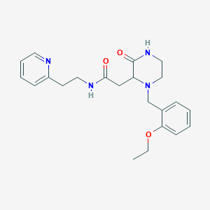 molecular formula C22H28N4O3 B5145486 2-[1-(2-ethoxybenzyl)-3-oxo-2-piperazinyl]-N-[2-(2-pyridinyl)ethyl]acetamide 