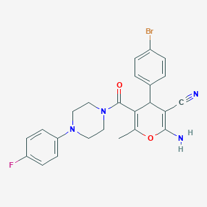 2-amino-4-(4-bromophenyl)-5-{[4-(4-fluorophenyl)-1-piperazinyl]carbonyl}-6-methyl-4H-pyran-3-carbonitrile