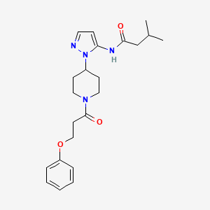 molecular formula C22H30N4O3 B5145499 3-methyl-N-{1-[1-(3-phenoxypropanoyl)-4-piperidinyl]-1H-pyrazol-5-yl}butanamide 