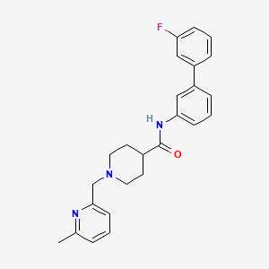 molecular formula C25H26FN3O B5145508 N-(3'-fluoro-3-biphenylyl)-1-[(6-methyl-2-pyridinyl)methyl]-4-piperidinecarboxamide 