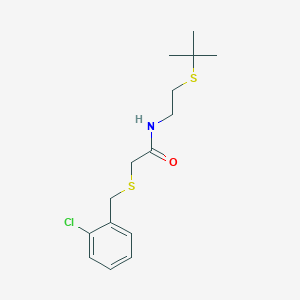 molecular formula C15H22ClNOS2 B5145512 N-[2-(tert-butylthio)ethyl]-2-[(2-chlorobenzyl)thio]acetamide 