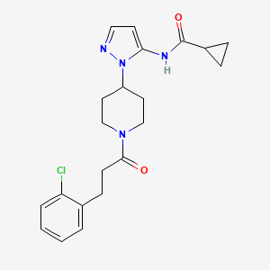 molecular formula C21H25ClN4O2 B5145515 N-(1-{1-[3-(2-chlorophenyl)propanoyl]-4-piperidinyl}-1H-pyrazol-5-yl)cyclopropanecarboxamide 