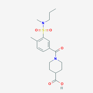 molecular formula C18H26N2O5S B5145516 1-(4-methyl-3-{[methyl(propyl)amino]sulfonyl}benzoyl)-4-piperidinecarboxylic acid 
