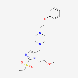 molecular formula C21H32N4O4S B5145528 1-{[2-(ethylsulfonyl)-1-(2-methoxyethyl)-1H-imidazol-5-yl]methyl}-4-(2-phenoxyethyl)piperazine 