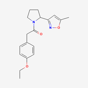 molecular formula C18H22N2O3 B5145529 3-{1-[(4-ethoxyphenyl)acetyl]-2-pyrrolidinyl}-5-methylisoxazole 