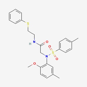 molecular formula C25H28N2O4S2 B5145542 N~2~-(2-methoxy-5-methylphenyl)-N~2~-[(4-methylphenyl)sulfonyl]-N~1~-[2-(phenylthio)ethyl]glycinamide 