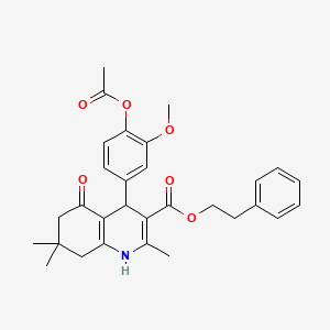 2-phenylethyl 4-[4-(acetyloxy)-3-methoxyphenyl]-2,7,7-trimethyl-5-oxo-1,4,5,6,7,8-hexahydro-3-quinolinecarboxylate
