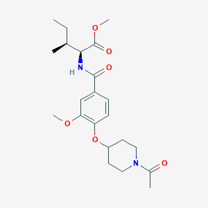 molecular formula C22H32N2O6 B5145564 methyl N-{4-[(1-acetyl-4-piperidinyl)oxy]-3-methoxybenzoyl}-L-isoleucinate 