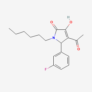 molecular formula C18H22FNO3 B5145566 4-acetyl-5-(3-fluorophenyl)-1-hexyl-3-hydroxy-1,5-dihydro-2H-pyrrol-2-one 