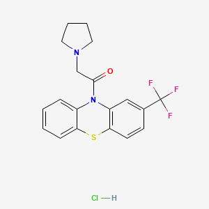 molecular formula C19H18ClF3N2OS B5145578 10-(1-pyrrolidinylacetyl)-2-(trifluoromethyl)-10H-phenothiazine hydrochloride CAS No. 414889-64-8