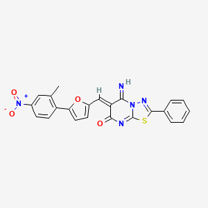 molecular formula C23H15N5O4S B5145583 5-imino-6-{[5-(2-methyl-4-nitrophenyl)-2-furyl]methylene}-2-phenyl-5,6-dihydro-7H-[1,3,4]thiadiazolo[3,2-a]pyrimidin-7-one 