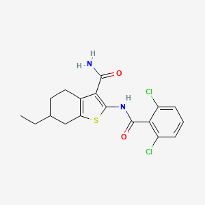 molecular formula C18H18Cl2N2O2S B5145590 2-[(2,6-dichlorobenzoyl)amino]-6-ethyl-4,5,6,7-tetrahydro-1-benzothiophene-3-carboxamide 