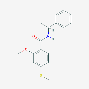 molecular formula C17H19NO2S B5145602 2-methoxy-4-(methylthio)-N-(1-phenylethyl)benzamide 