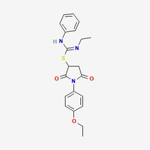 molecular formula C21H23N3O3S B5145606 1-(4-ethoxyphenyl)-2,5-dioxo-3-pyrrolidinyl N-ethyl-N'-phenylimidothiocarbamate 