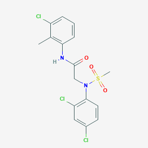 molecular formula C16H15Cl3N2O3S B5145623 N~1~-(3-chloro-2-methylphenyl)-N~2~-(2,4-dichlorophenyl)-N~2~-(methylsulfonyl)glycinamide 