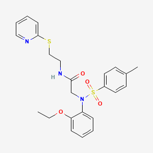 molecular formula C24H27N3O4S2 B5145642 N~2~-(2-ethoxyphenyl)-N~2~-[(4-methylphenyl)sulfonyl]-N~1~-[2-(2-pyridinylthio)ethyl]glycinamide 