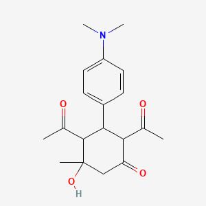 molecular formula C19H25NO4 B5145687 2,4-diacetyl-3-[4-(dimethylamino)phenyl]-5-hydroxy-5-methylcyclohexanone 