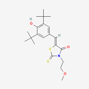 molecular formula C21H29NO3S2 B5145690 5-(3,5-di-tert-butyl-4-hydroxybenzylidene)-3-(2-methoxyethyl)-2-thioxo-1,3-thiazolidin-4-one 