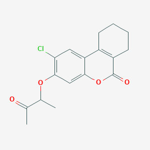molecular formula C17H17ClO4 B5145702 2-chloro-3-(1-methyl-2-oxopropoxy)-7,8,9,10-tetrahydro-6H-benzo[c]chromen-6-one 