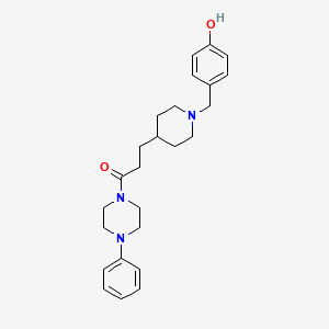 4-({4-[3-oxo-3-(4-phenyl-1-piperazinyl)propyl]-1-piperidinyl}methyl)phenol