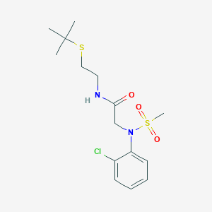 molecular formula C15H23ClN2O3S2 B5145746 N~1~-[2-(tert-butylthio)ethyl]-N~2~-(2-chlorophenyl)-N~2~-(methylsulfonyl)glycinamide 