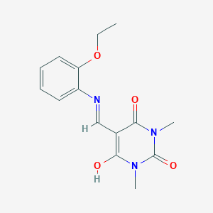 molecular formula C15H17N3O4 B5145757 5-{[(2-ethoxyphenyl)amino]methylene}-1,3-dimethyl-2,4,6(1H,3H,5H)-pyrimidinetrione 