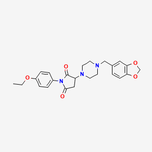 3-[4-(1,3-benzodioxol-5-ylmethyl)-1-piperazinyl]-1-(4-ethoxyphenyl)-2,5-pyrrolidinedione