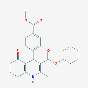 molecular formula C25H29NO5 B5145870 cyclohexyl 4-[4-(methoxycarbonyl)phenyl]-2-methyl-5-oxo-1,4,5,6,7,8-hexahydro-3-quinolinecarboxylate 