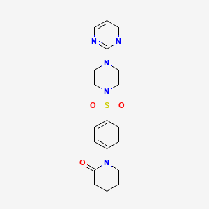 molecular formula C19H23N5O3S B5145913 1-(4-{[4-(2-pyrimidinyl)-1-piperazinyl]sulfonyl}phenyl)-2-piperidinone 