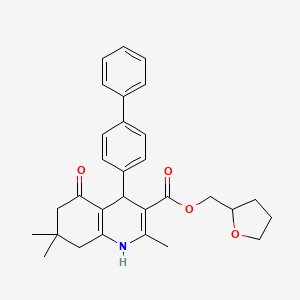 molecular formula C30H33NO4 B5145918 tetrahydro-2-furanylmethyl 4-(4-biphenylyl)-2,7,7-trimethyl-5-oxo-1,4,5,6,7,8-hexahydro-3-quinolinecarboxylate 