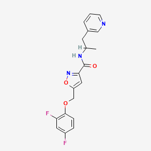 molecular formula C19H17F2N3O3 B5145956 5-[(2,4-difluorophenoxy)methyl]-N-[1-methyl-2-(3-pyridinyl)ethyl]-3-isoxazolecarboxamide 
