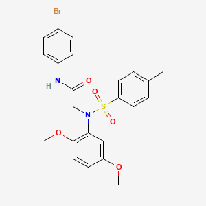 molecular formula C23H23BrN2O5S B5145959 N~1~-(4-bromophenyl)-N~2~-(2,5-dimethoxyphenyl)-N~2~-[(4-methylphenyl)sulfonyl]glycinamide 