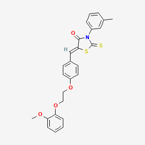 molecular formula C26H23NO4S2 B5145963 5-{4-[2-(2-methoxyphenoxy)ethoxy]benzylidene}-3-(3-methylphenyl)-2-thioxo-1,3-thiazolidin-4-one 