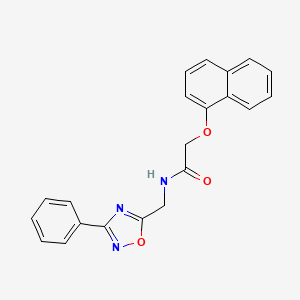 molecular formula C21H17N3O3 B5145995 2-(1-naphthyloxy)-N-[(3-phenyl-1,2,4-oxadiazol-5-yl)methyl]acetamide 