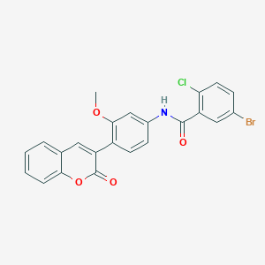 molecular formula C23H15BrClNO4 B5146005 5-bromo-2-chloro-N-[3-methoxy-4-(2-oxo-2H-chromen-3-yl)phenyl]benzamide 