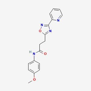 molecular formula C17H16N4O3 B5146008 N-(4-methoxyphenyl)-3-[3-(2-pyridinyl)-1,2,4-oxadiazol-5-yl]propanamide 